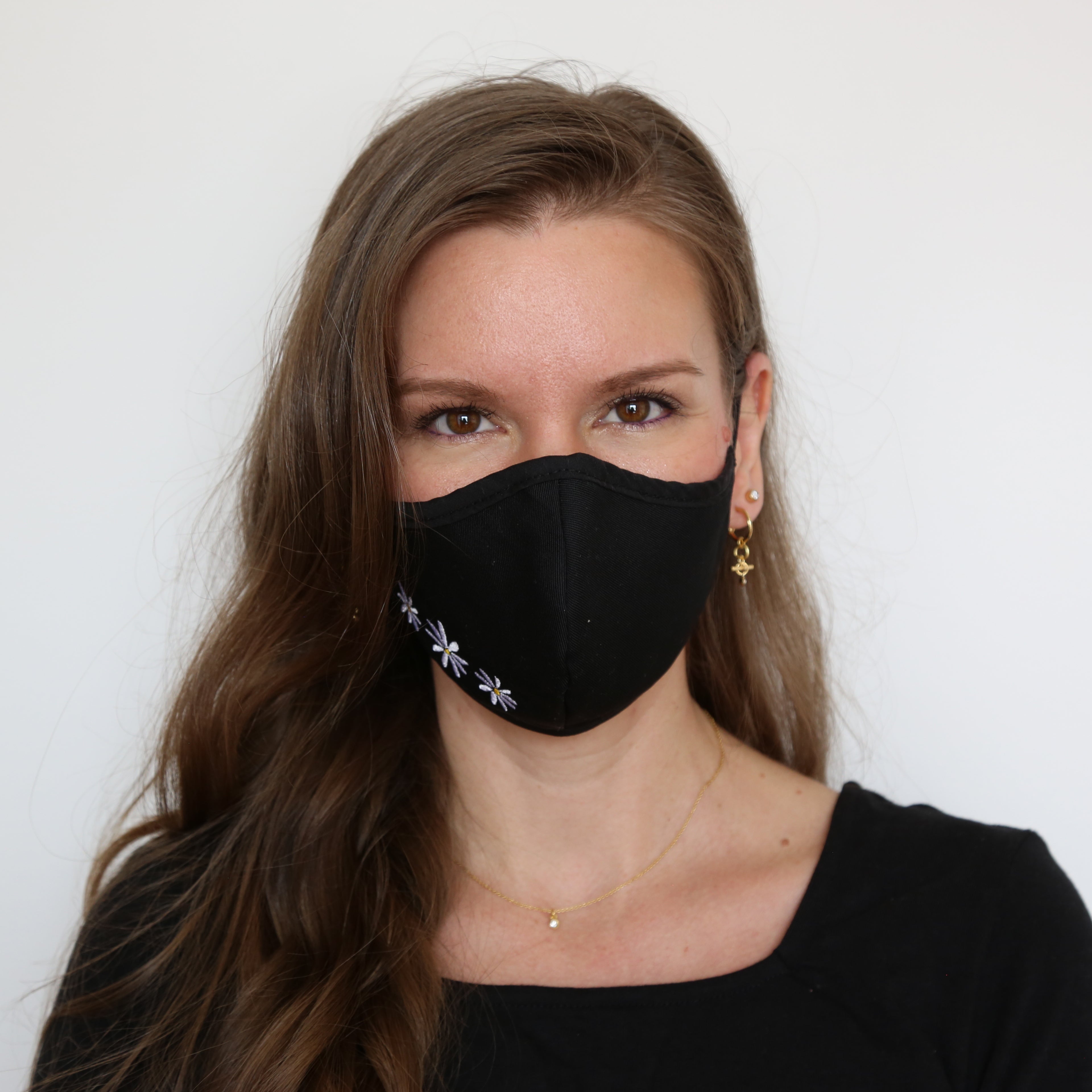 Daisy Embroidered Mask