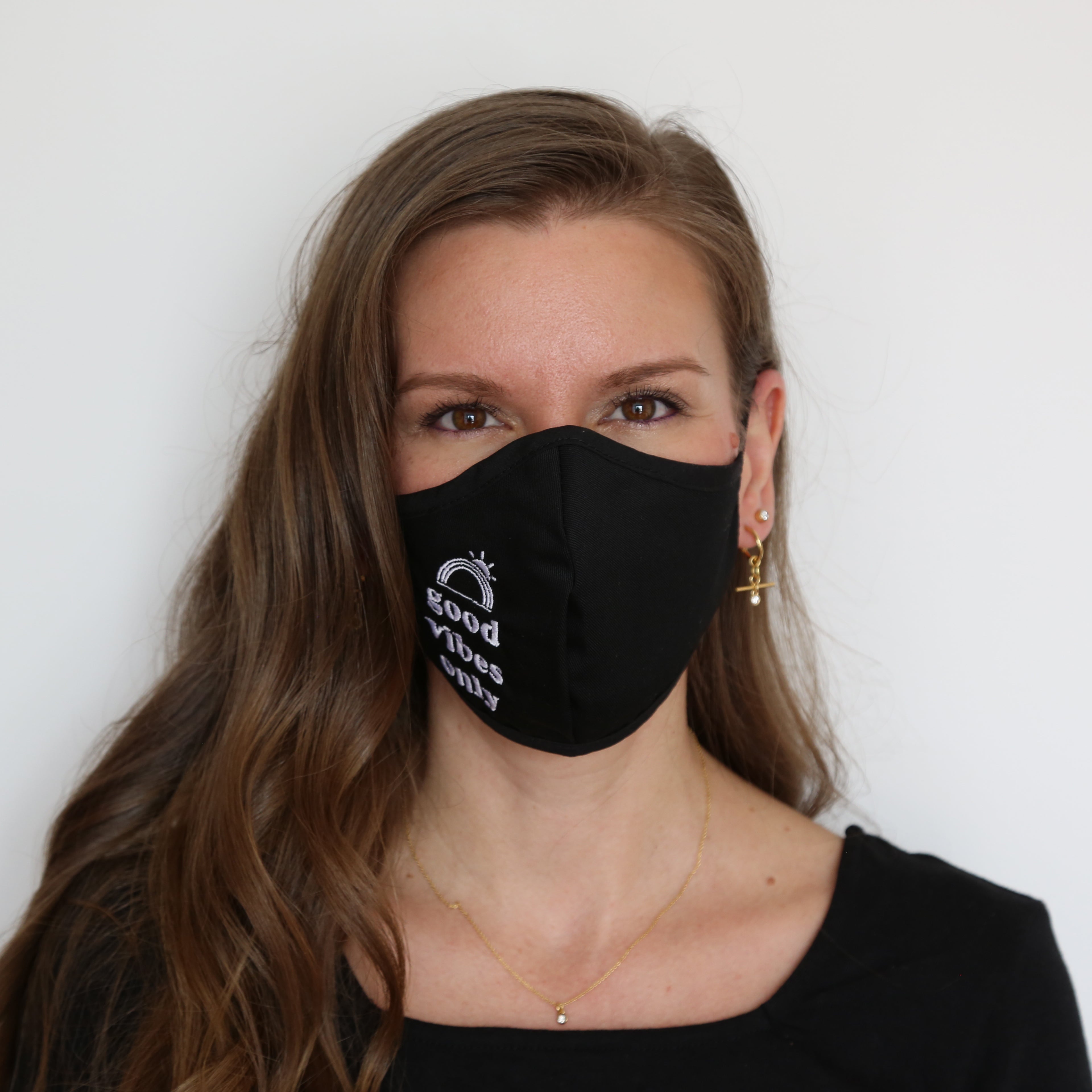 Good Vibes Embroidered Mask